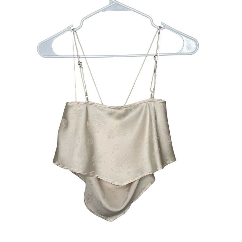 Le Lis Collection Satin Cowl Neck Camisole Top - Beige - Size M - Picture 8 of 10